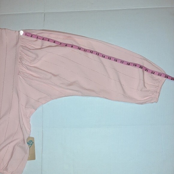 Thereabouts Blouse April Blush Rose Metallic Stripe Top Size Junior 3XL - Picture 8 of 16